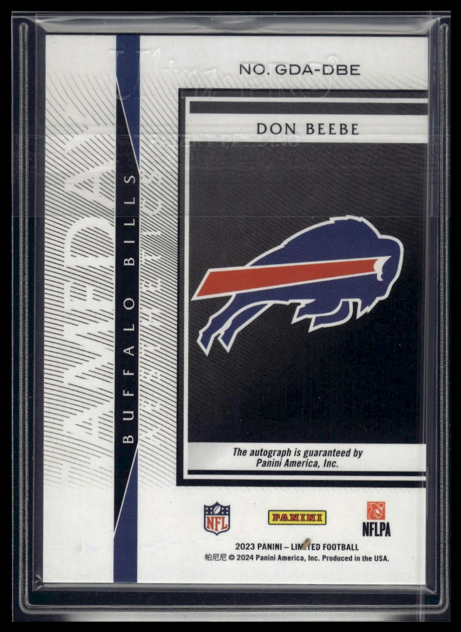 2023 Panini Limited #GDA-DBE Don Beebe Gameday Aesthetics #/99