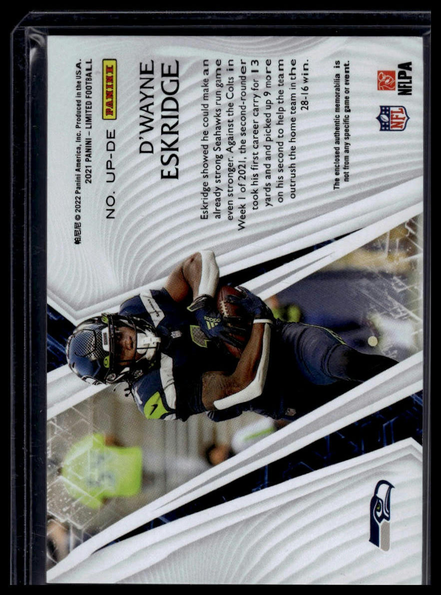 2021 Panini Limited D'Wayne Eskridge Unlimited Potential Silver Spotlight #/50