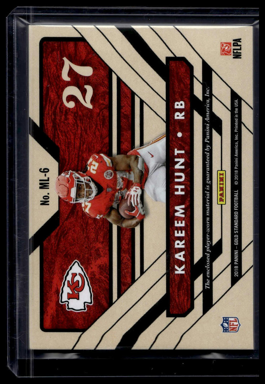 2018 Panini Gold Standard #ML-6 Kareem Hunt Mother Lode Prime #/49