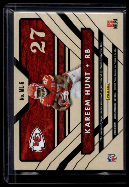 2018 Panini Gold Standard #ML-6 Kareem Hunt Mother Lode Prime #/49