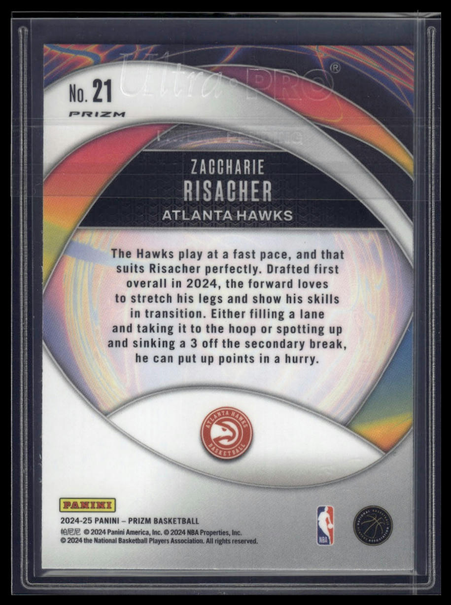 2024-25 Panini Prizm Zaccharie Risacher Instant Impact Green