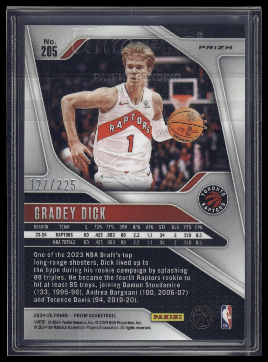 2024-25 Panini Prizm #205 Gradey Dick Prizms Teal Ice #/225