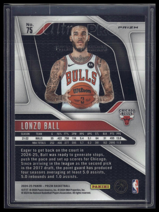 2024-25 Panini Prizm #75 Lonzo Ball Prizms Silver
