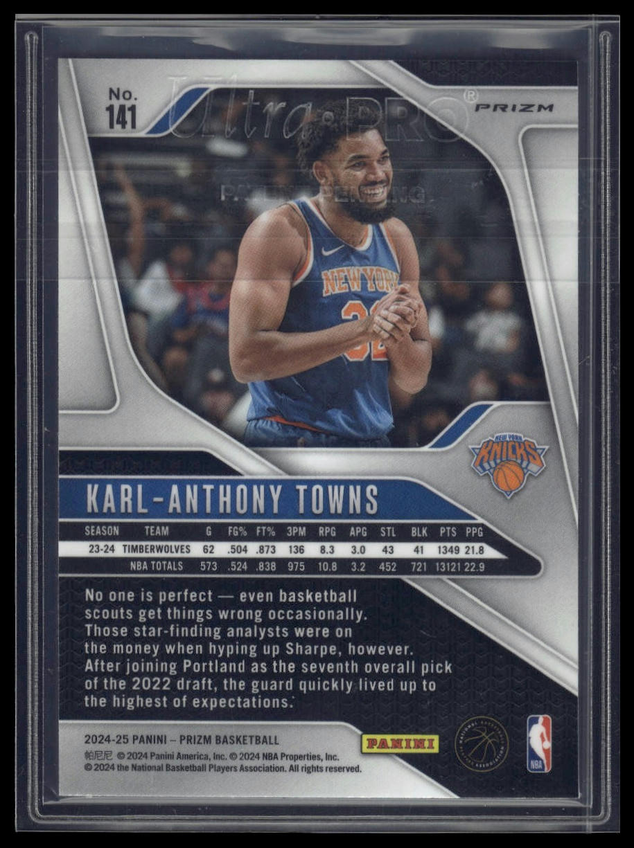 2024-25 Panini Prizm #141 Karl-Anthony Towns Prizms Silver