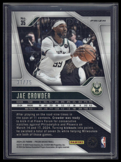 2024-25 Panini Prizm #35 Jae Crowder Prizms Red Power #/75