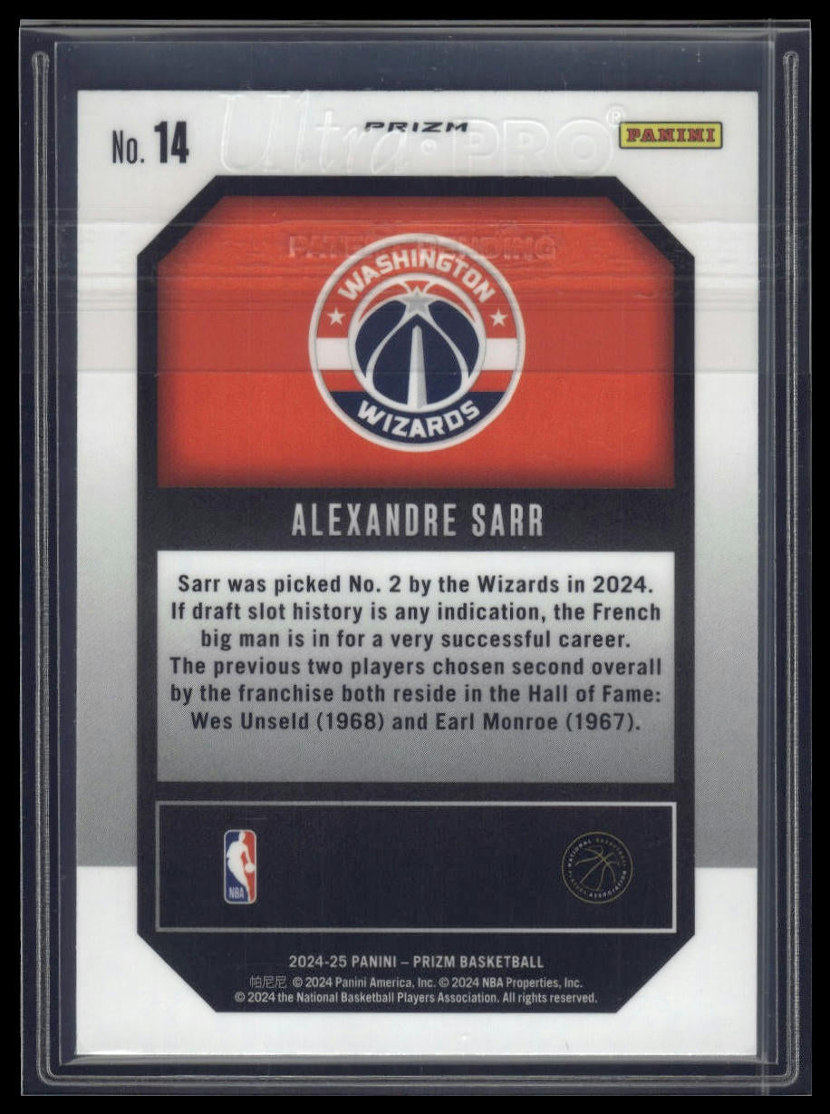 2024-25 Panini Prizm #14 Alexandre Sarr Emergent