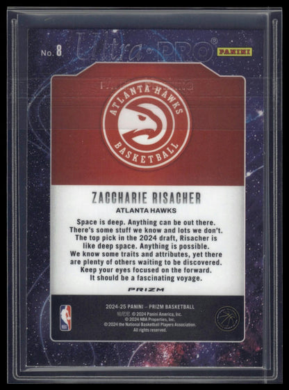 2024-25 Panini Prizm #8 Zaccharie Risacher Deep Space