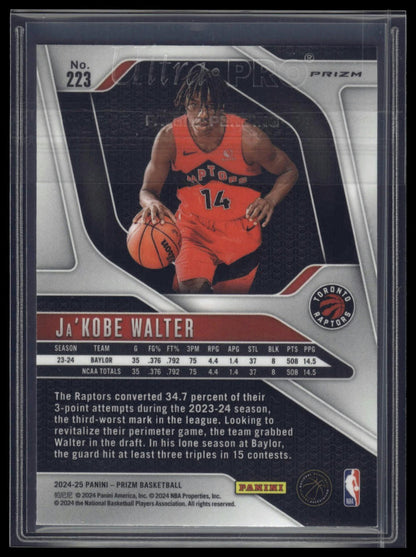 2024-25 Panini Prizm #223 Ja'Kobe Walter Prizms Green Ice