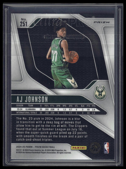 2024-25 Panini Prizm #251 AJ Johnson Prizms Green