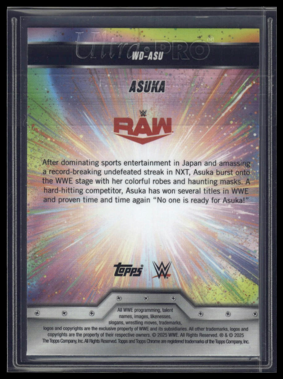 2025 Topps Chrome WWE Asuka Women's Division Aqua Geometric Refractor #/125