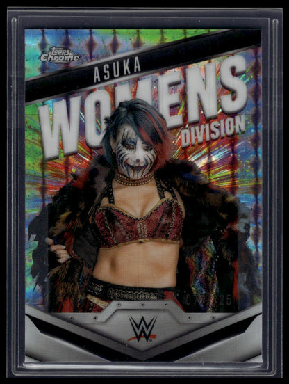2025 Topps Chrome WWE Asuka Women's Division Aqua Geometric Refractor #/125