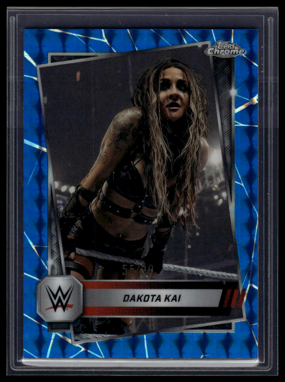 2025 Topps Chrome WWE #58 Dakota Kai Blue Geometric Refractor #/99