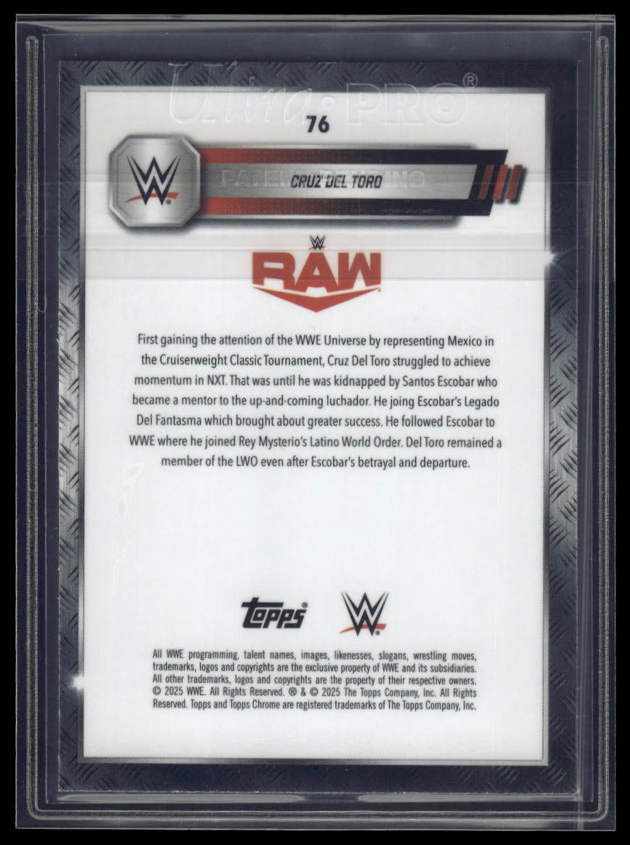 2025 Topps Chrome WWE #76 Cruz Del Toro Blue Geometric Refractor #/99
