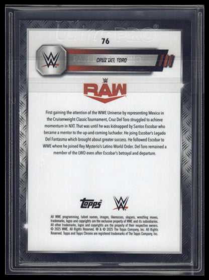 2025 Topps Chrome WWE #76 Cruz Del Toro Blue Geometric Refractor #/99