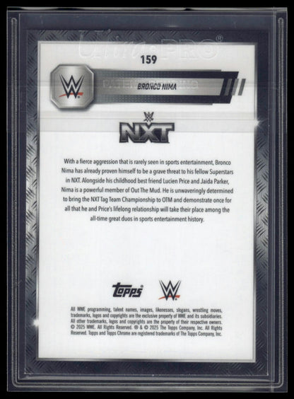 2025 Topps Chrome WWE #159 Bronco Nima Blue Geometric Refractor #/99