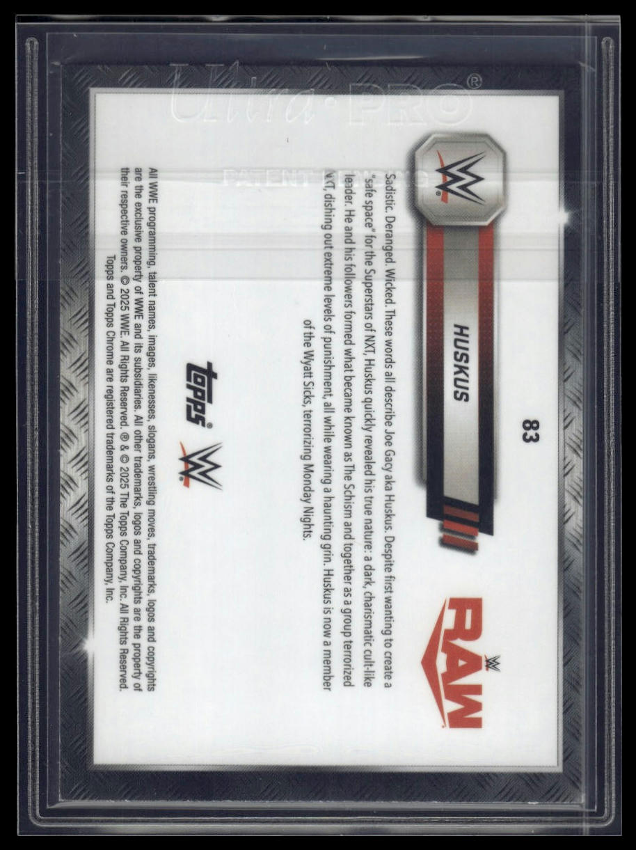 2025 Topps Chrome WWE #83 Huskus Blue Geometric Refractor #/99