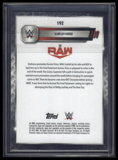 2025 Topps Chrome WWE #192 Karrion Kross Neon Green Geometric Refractor #/75
