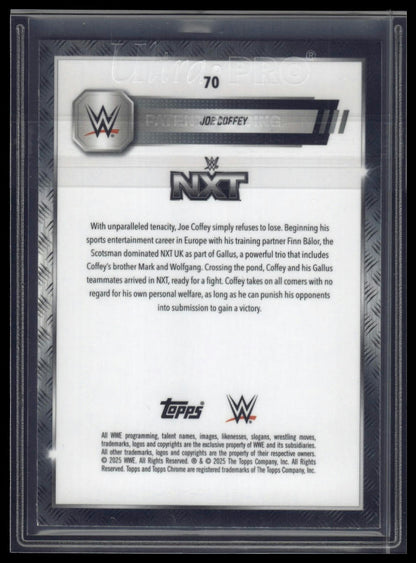 2025 Topps Chrome WWE #70 Joe Coffey Blue Geometric Refractor #/99