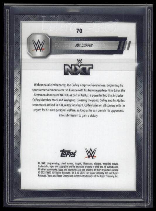 2025 Topps Chrome WWE #70 Joe Coffey Blue Geometric Refractor #/99