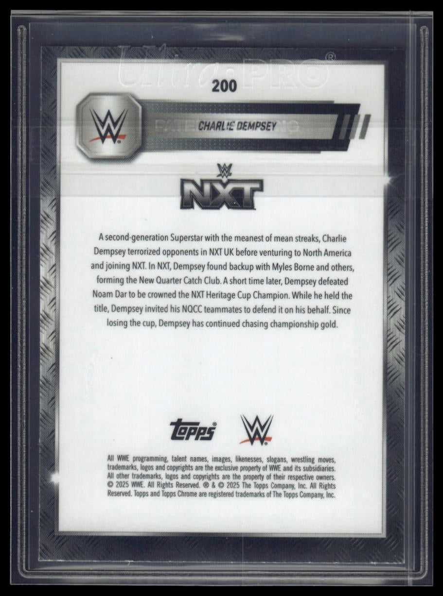 2025 Topps Chrome WWE #200 Charlie Dempsey Neon Green Geometric Refractor #/75