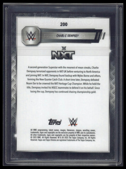 2025 Topps Chrome WWE #200 Charlie Dempsey Neon Green Geometric Refractor #/75