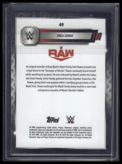 2025 Topps Chrome Sapphire WWE #49 Erick Rowan