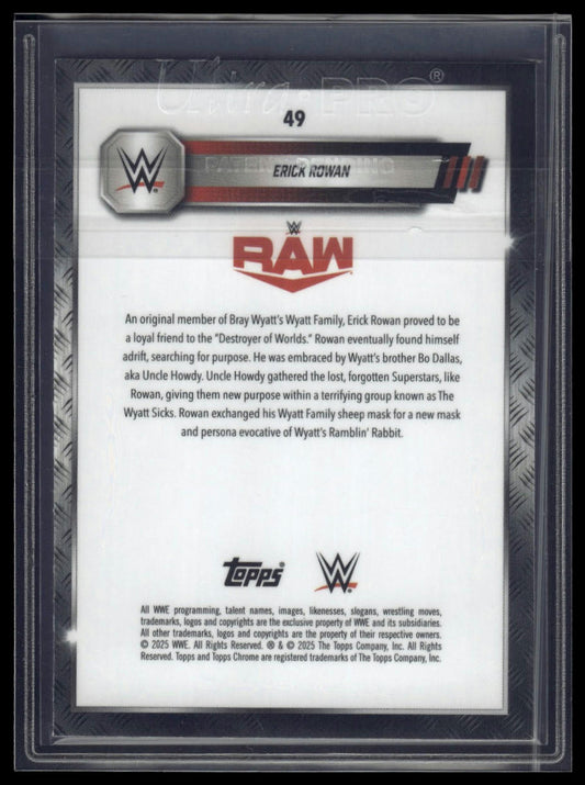 2025 Topps Chrome Sapphire WWE #49 Erick Rowan