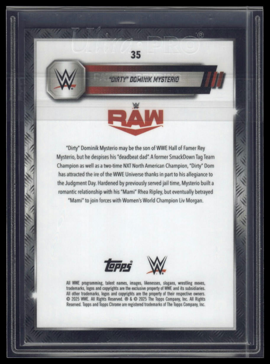 2025 Topps Chrome Sapphire WWE #35 "Dirty" Dominik Mysterio