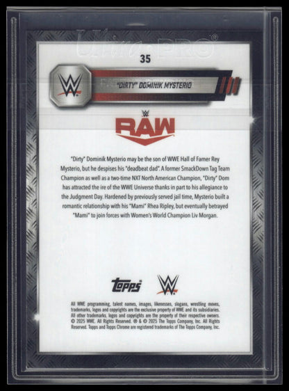 2025 Topps Chrome Sapphire WWE #35 "Dirty" Dominik Mysterio