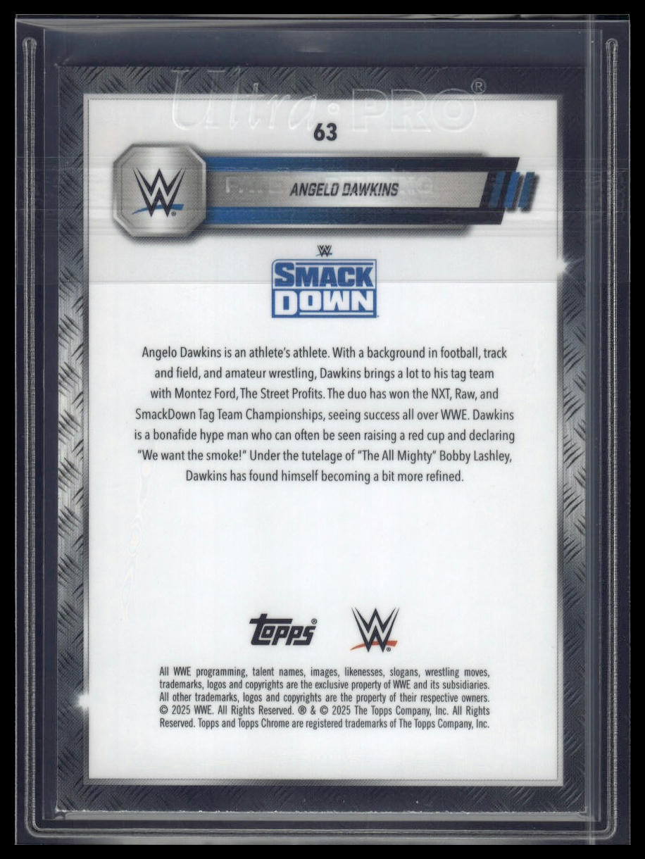 2025 Topps Chrome Sapphire WWE #63 Angelo Dawkins