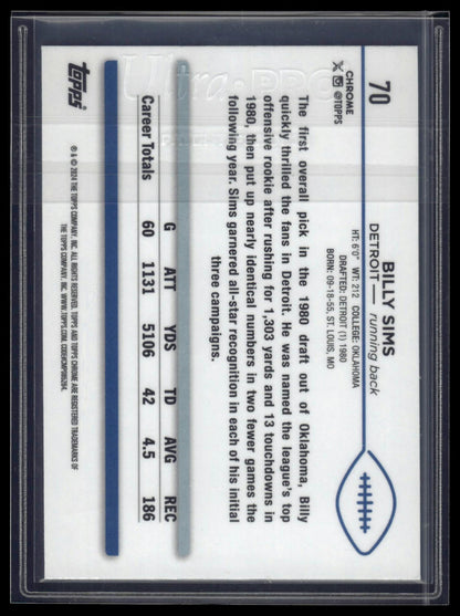 2024 Topps Chrome Sapphire Edition #70 Billy Sims