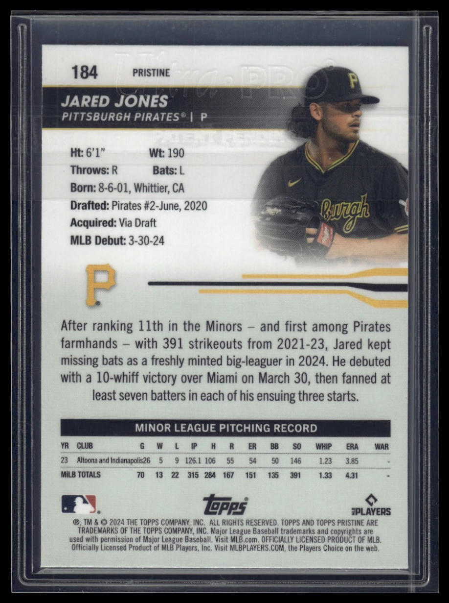 2024 Topps Pristine #184 Jared Jones Pristine Refractors
