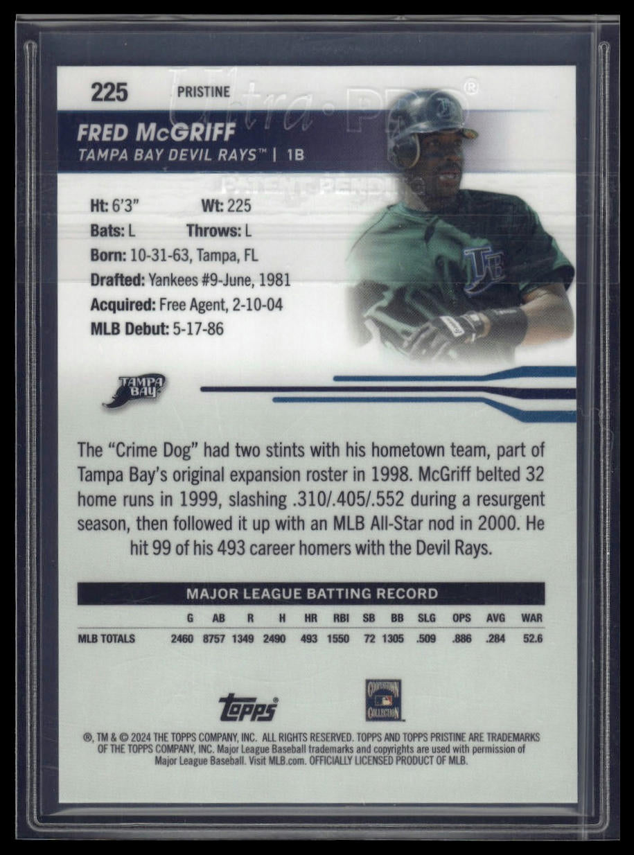 2024 Topps Pristine #225 Fred McGriff Pristine Purple Refractors #/99