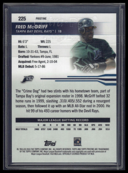 2024 Topps Pristine #225 Fred McGriff Pristine Purple Refractors #/99