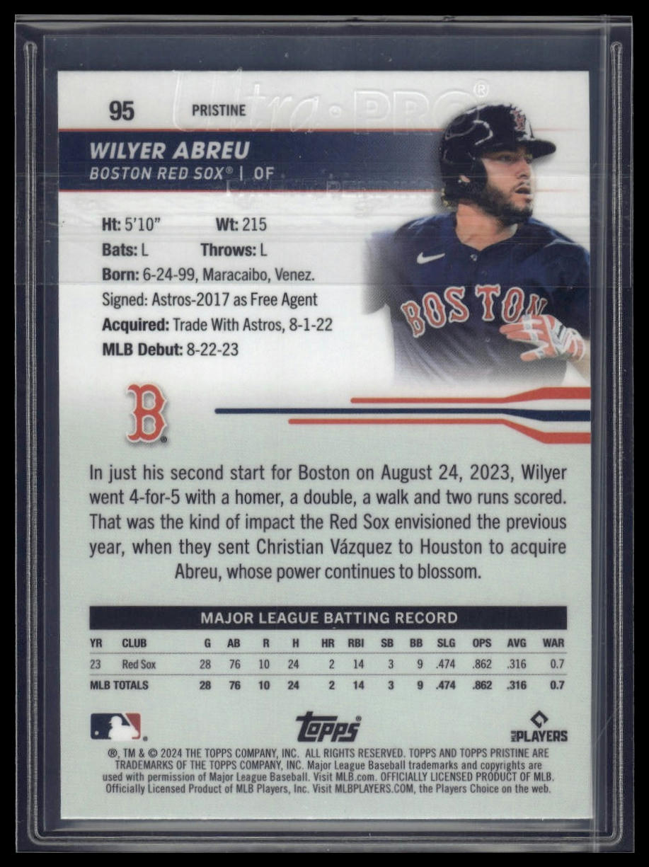 2024 Topps Pristine #95 Wilyer Abreu Blue Refractors #/75