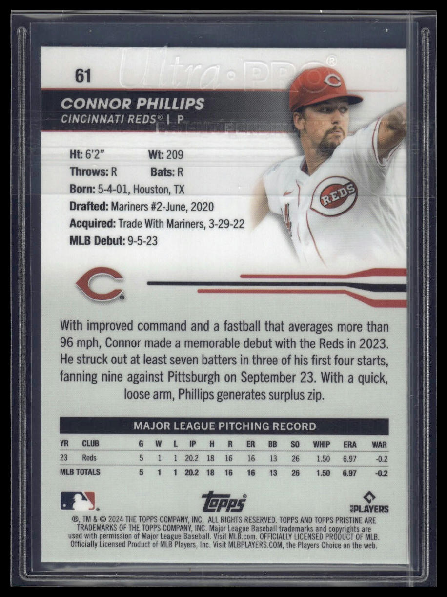 2024 Topps Pristine Connor Phillips Pristine Autographs Gold Pristine #/50
