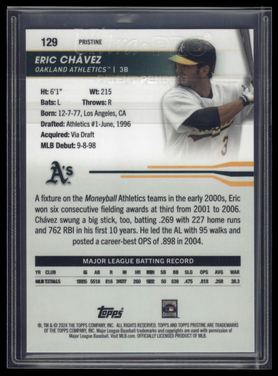 2024 Topps Pristine #129 Eric Chavez Blue Refractors #/75