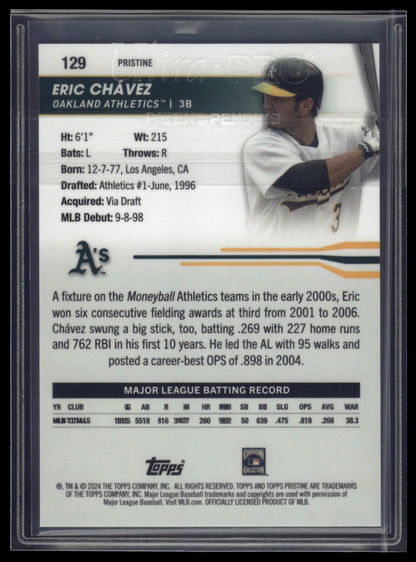 2024 Topps Pristine #129 Eric Chavez Blue Refractors #/75