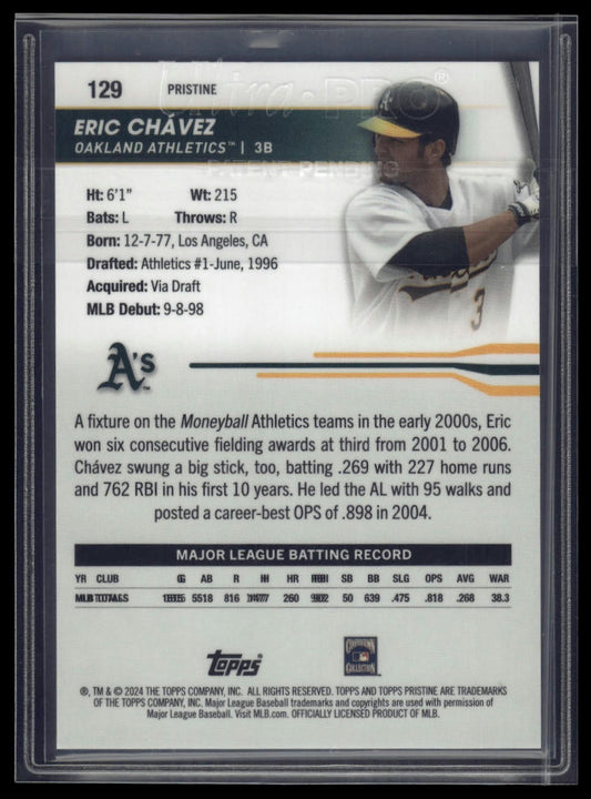 2024 Topps Pristine #129 Eric Chavez Blue Refractors #/75