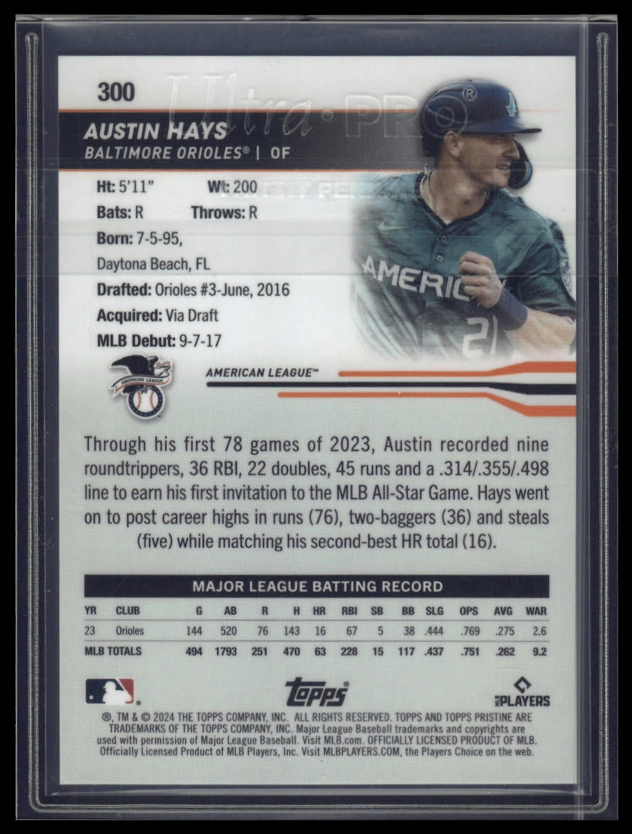 2024 Topps Pristine #300 Austin Hays Gold Refractors #/50