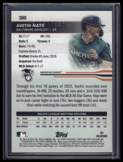 2024 Topps Pristine #300 Austin Hays Gold Refractors #/50