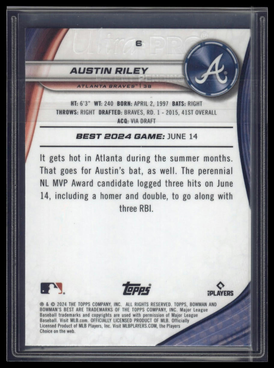 2024 Bowman's Best #6 Austin Riley Mini-Diamond Refractors #/299