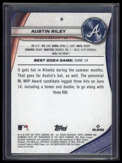2024 Bowman's Best #6 Austin Riley Mini-Diamond Refractors #/299