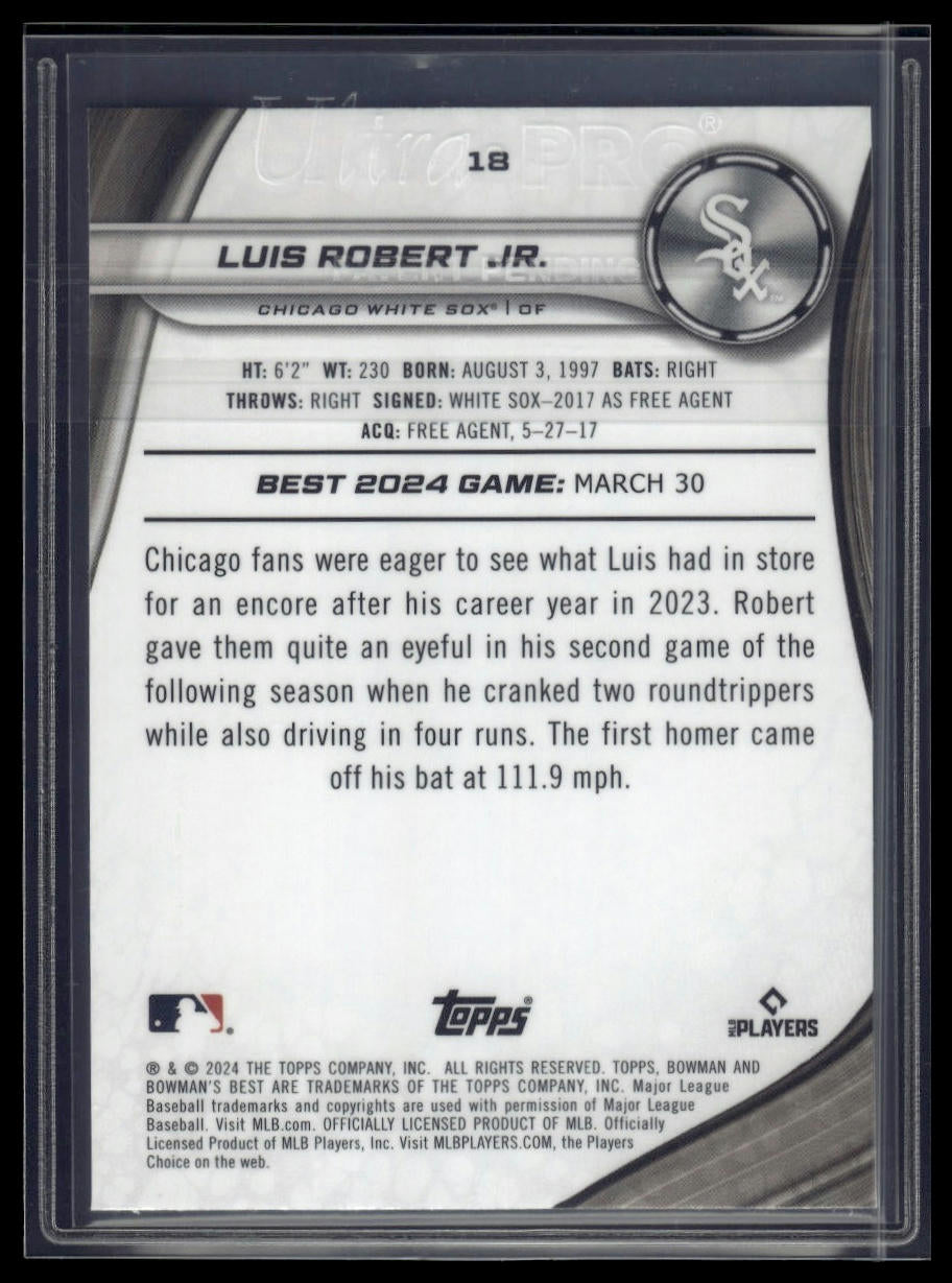 2024 Bowman's Best #18 Luis Robert Jr. Green Refractors #/99