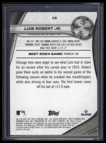 2024 Bowman's Best #18 Luis Robert Jr. Green Refractors #/99