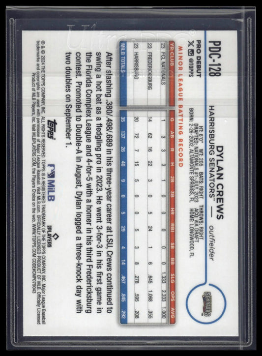 2024 Topps Pro Debut #PDC-128 Dylan Crews Chrome