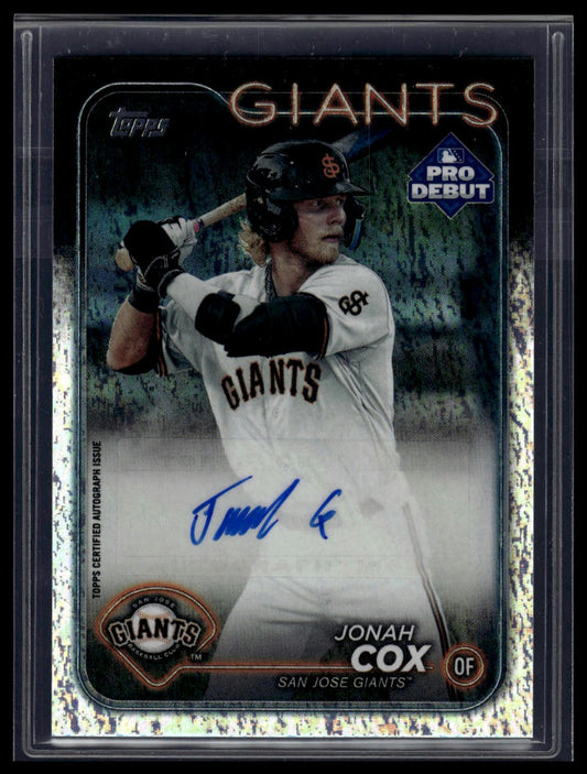 2024 Topps Pro Debut #PD-61 Jonah Cox Autographs Sparkle Foil #/199