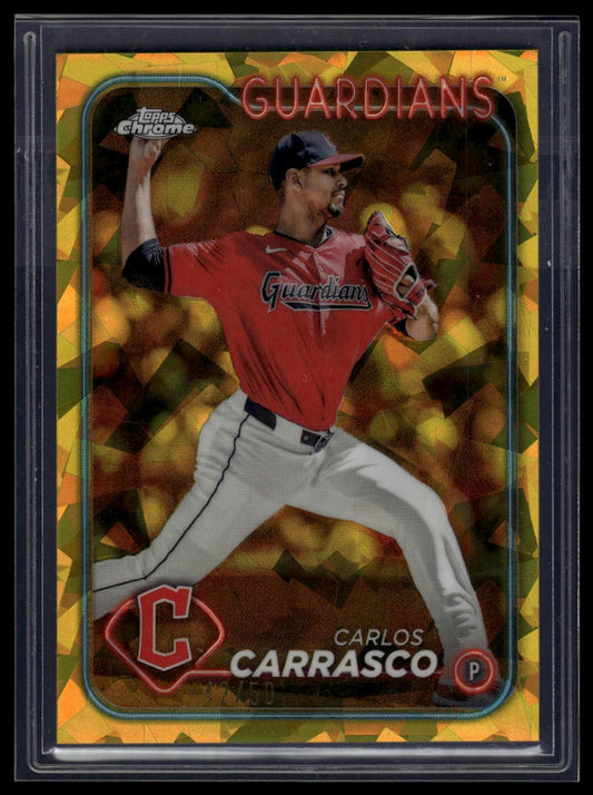 2024 Topps Chrome Update Sapphire Edition Carlos Carrasco Gold Refractor #/50