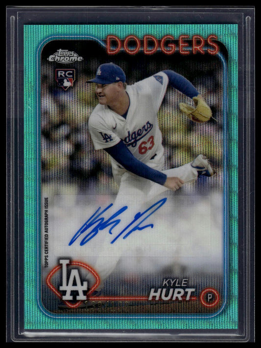 2024 Topps Chrome Update #AC-KHU Kyle Hurt Autographs Aqua Wave Refractors #/199