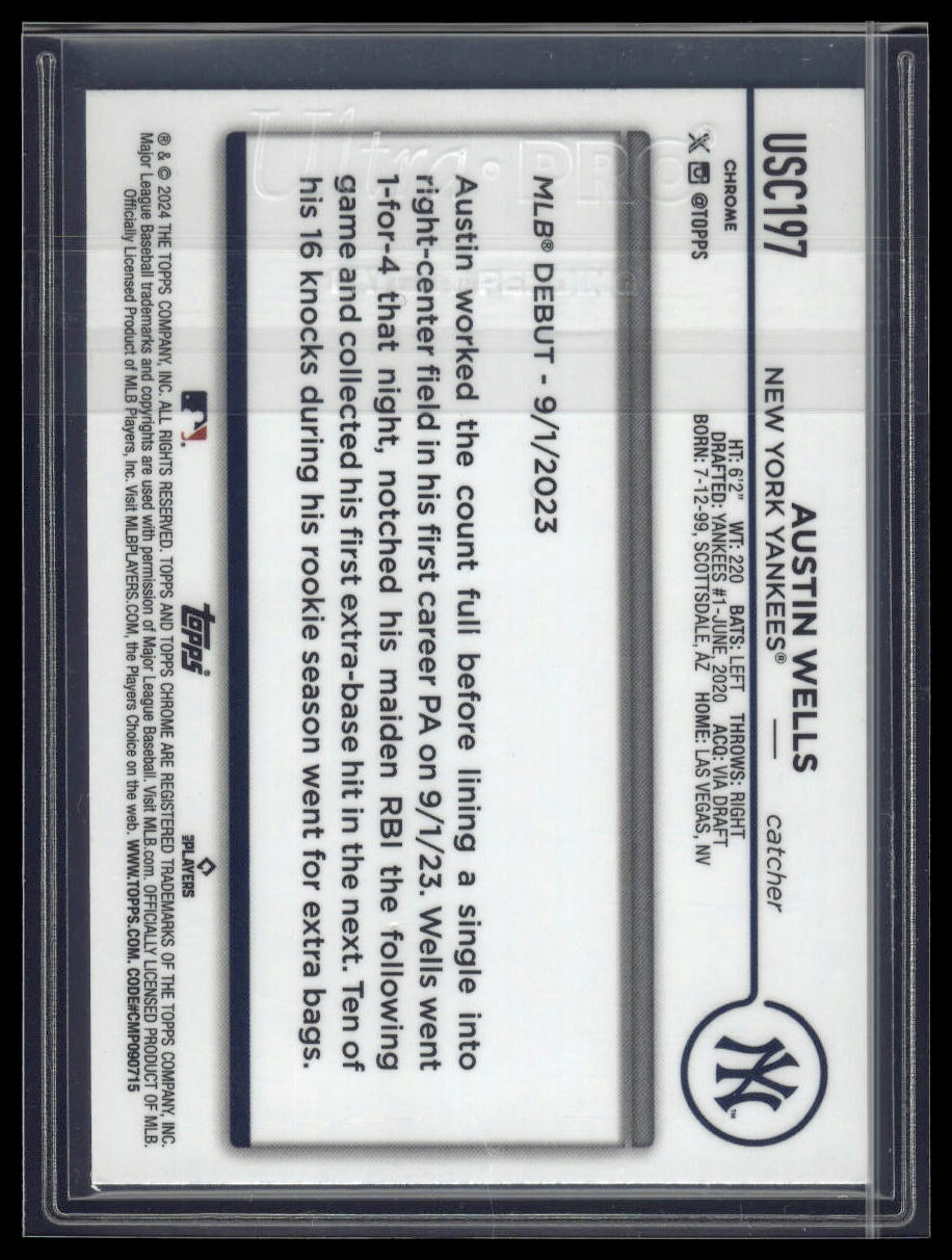 2024 Topps Chrome Update #USC197 Austin Wells Negative Refractors